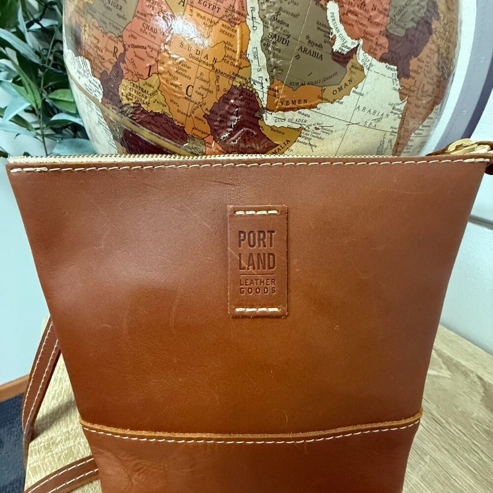 Portland Leather Festival Crossbody Brown Leather